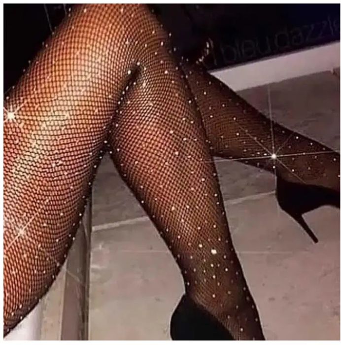 Колготки черные со стразами