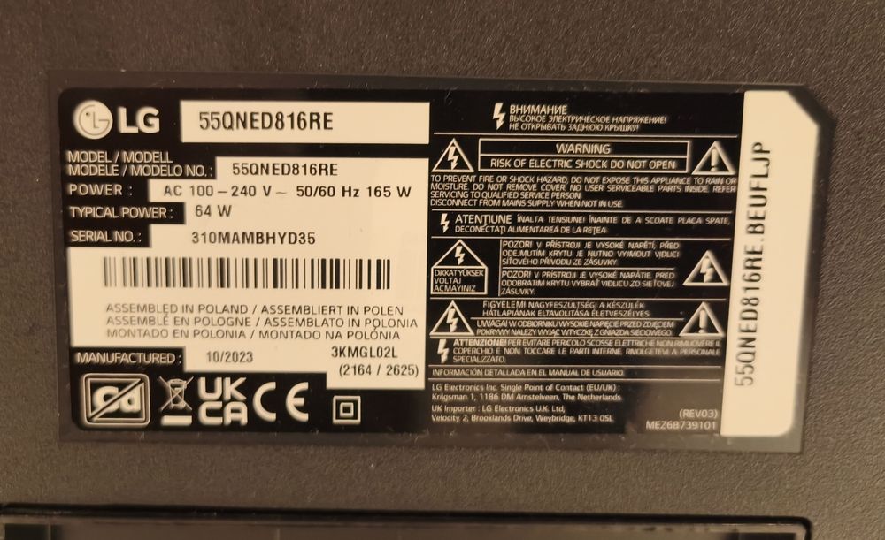 Placa de alimentação TV LG 55QNED816RE
