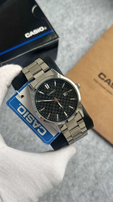 Годинник Casio MTP-VD03 Silver/Black | Наручные часы | Vintage A159