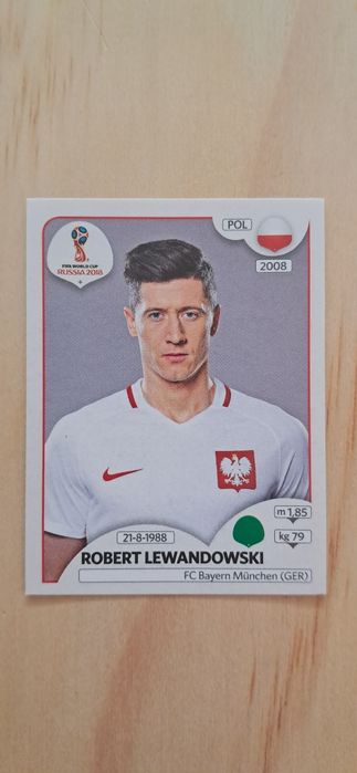 Cromo futebol de Robert Lewandoski(Mundial 2018)da Panini