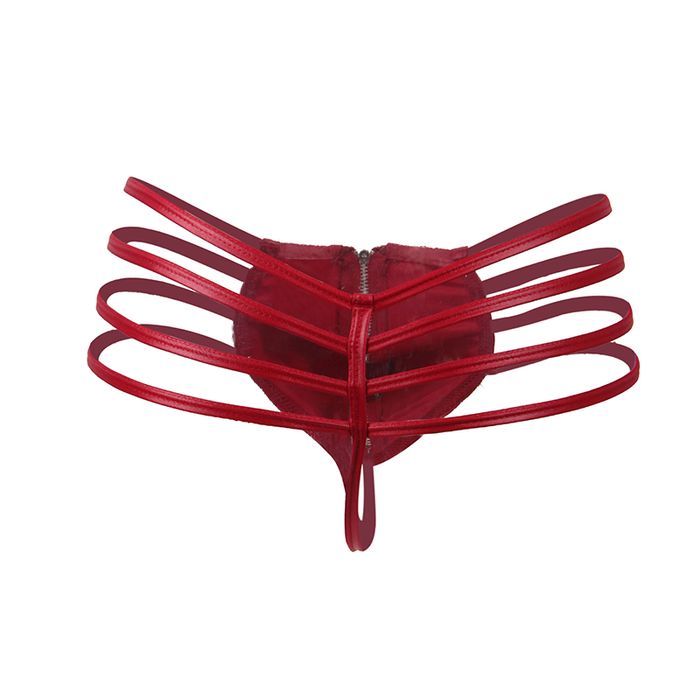 Męskie Stringi z Rozpinanym Zamkiem - M