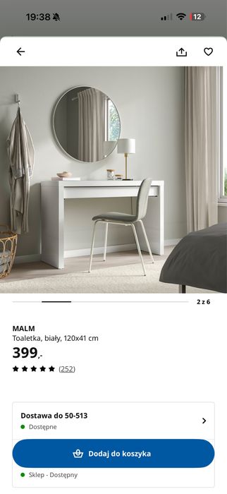 Toaletka Ikea Malm stan nowej