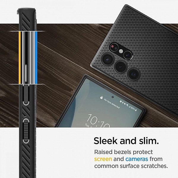 Etui Braders Spigen Liquid Air do Galaxy S22 Ultra Matte Black