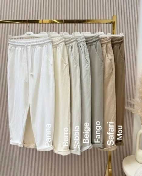 Spodnie włoskie WIYA camel MOUU z patką rozmiar uniwersalny