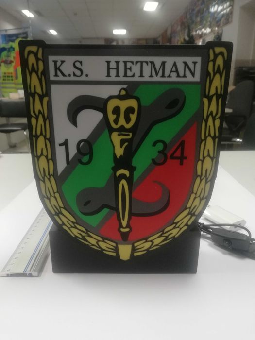 Herb klubu Hetman Zamość. Lampka led na biurko.