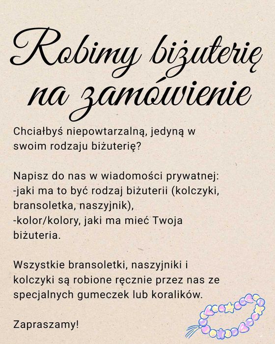 Biżuteria robiona na zamówienie