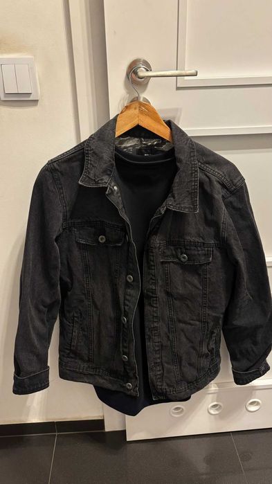 Czarna kurtka jeansowa Pull&Bear Trucker męska L