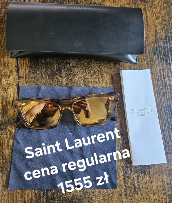 Okulary przeciwsłoneczne Saint Laurent żółte