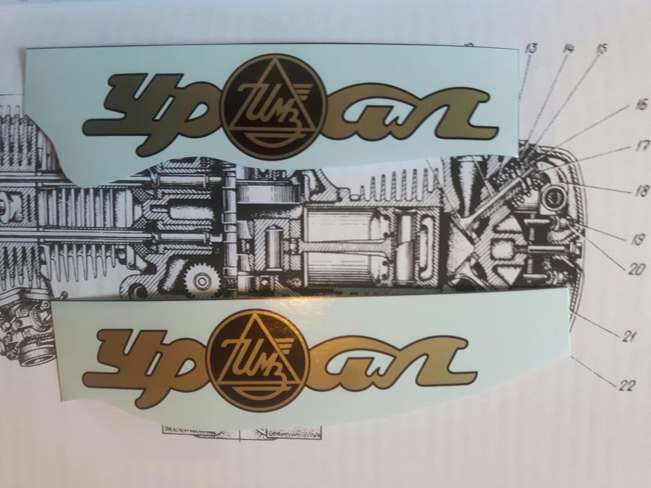 URAL kalkomania wodna zlota