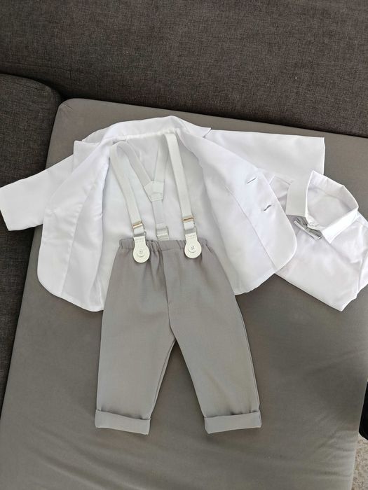 Garniturek/komplet do chrztu dla chłopca r.68/74