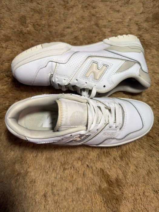 Зручні шкіряні жіночі кросівки оригінал New Balance 550 White/Beige (38 розмір / стопа 24.5 см)