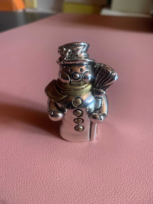 Boneco de neve decorativo em metal laminado