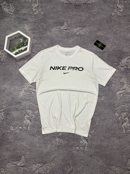 Футболка Nike Pro оригінал біла чоловіча спортивна компресійна найк