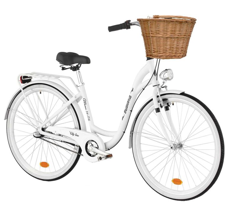 Damski Stylowy Rower miejski Moena 28 cali Biały Koszyk+lampki NOWY!
