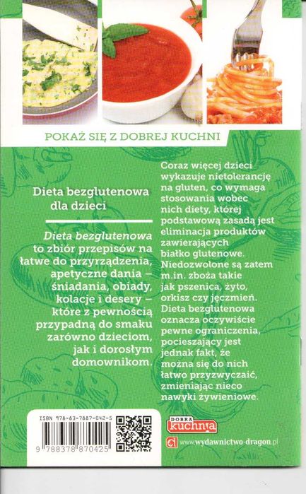 Dieta bezglutenowa dla dzieci Wydawnictwo Dragon