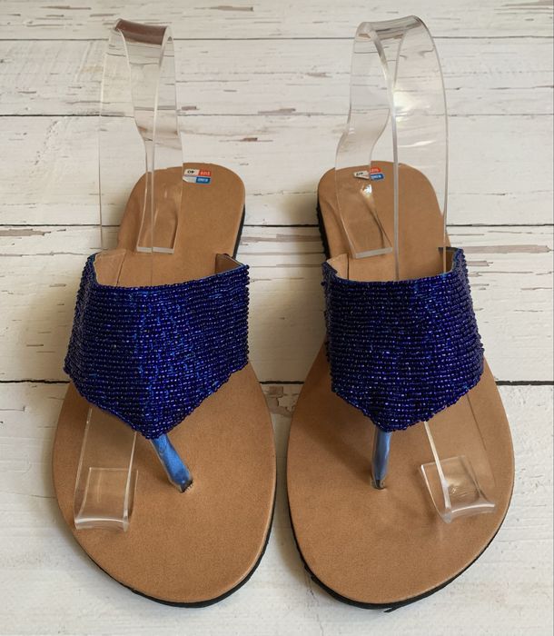 Stylowe Damskie Klapki Japonki Kind 40 Koraliki Boho Etno Nowe !