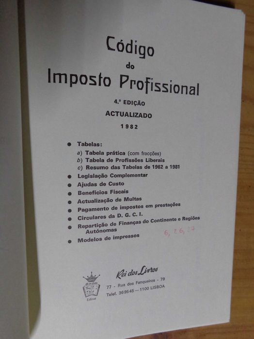 Livro -  Código do Imposto Profissional