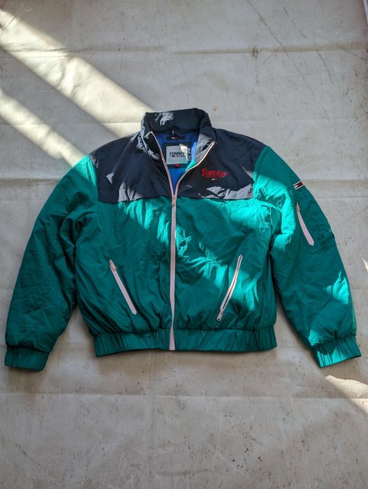 Seledynowa lekka kurtka Tommy Jeans Hilfiger light jacket wiatrówka