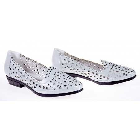 Półbuty balerinki ażurowe na niskim obcasie r 39