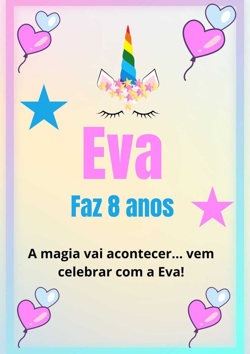 Convites digital infantil para aniversário.