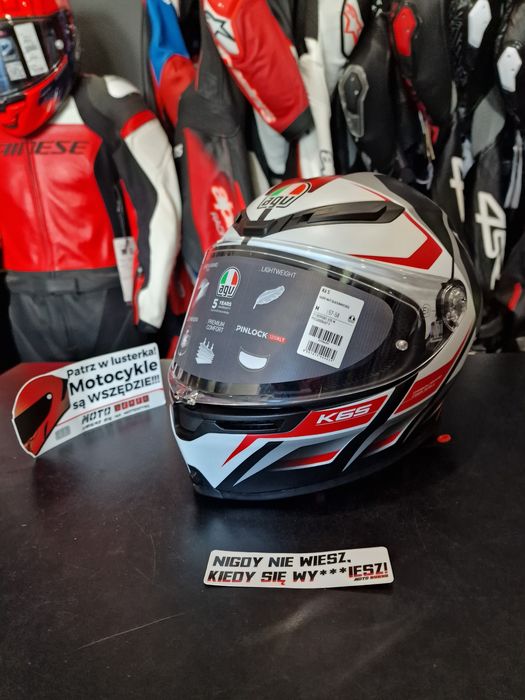 MotoSzafa Kask AGV K6 S KARVE MATT BLACK/WHITE/RED !gratisy!
