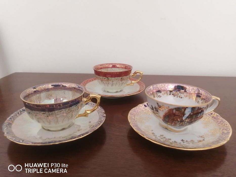 3 New Bavarian Porcelain Cups