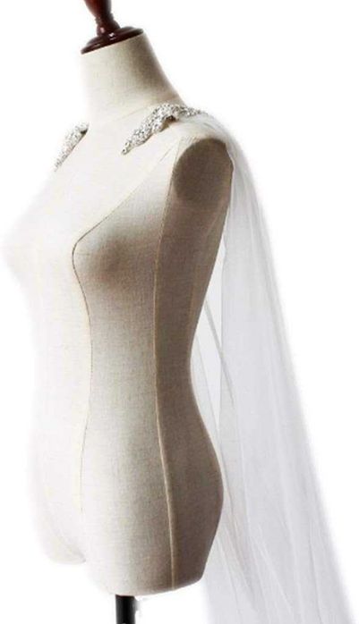 Véu de noiva com apliques ombros capa para vestido - NOVO ENVIO GRÁTIS