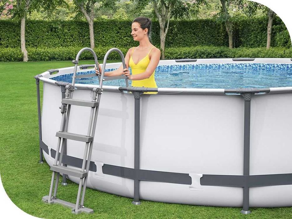 Круглий каркасний басейн з фільтр-насосом Bestway 56438 Steel Pro Розмір 457х122 см Об'єм 16015 літрів