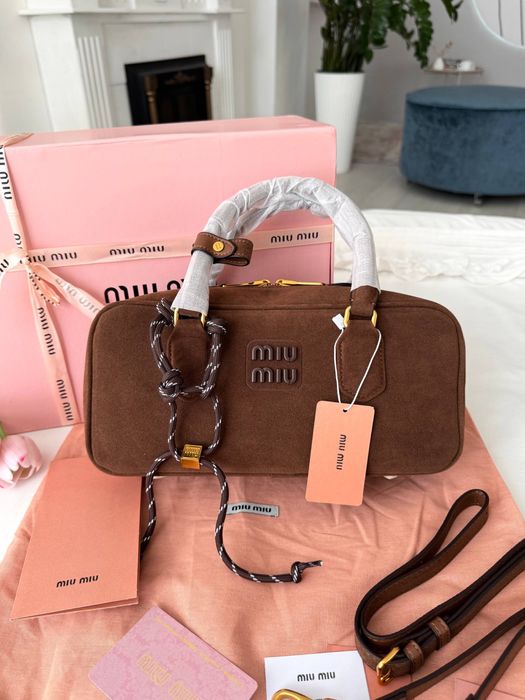 Torebka Miu Miu arcadie suede brown