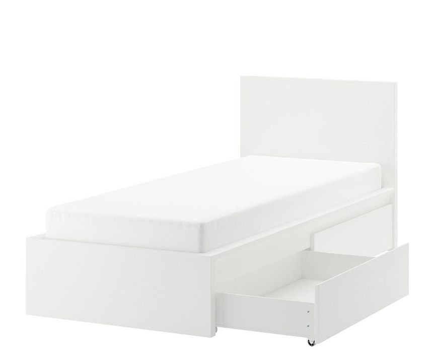 Cama Solteiro IKEA branca com gavetas