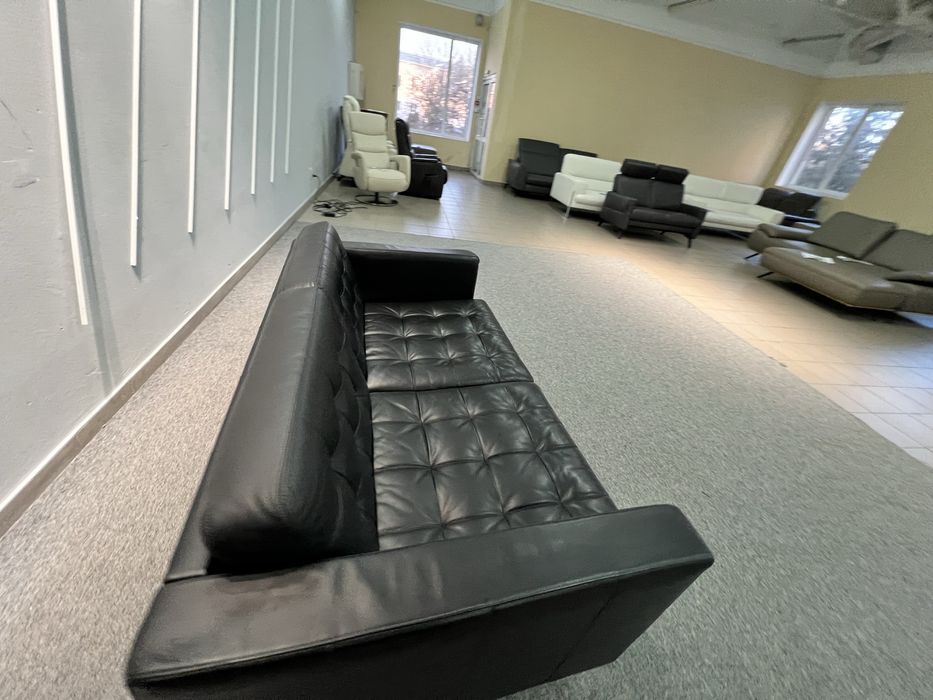 Диван двійка шкіряний чорний