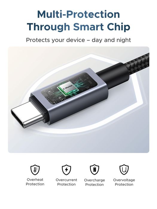 Кабель UGREEN  240W USB-C   с TFT-дисплеем (PD 3.1)