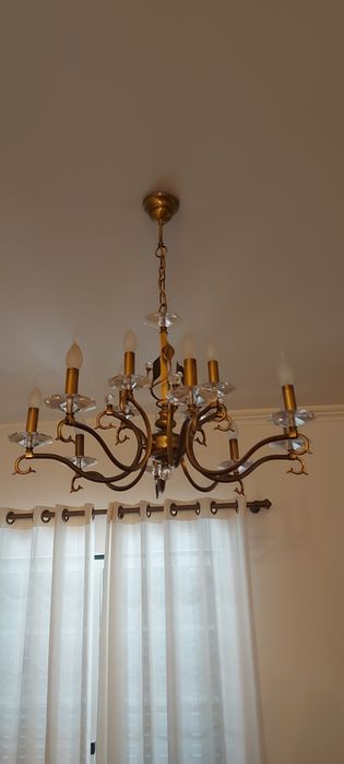 Candeeiro teto dourado