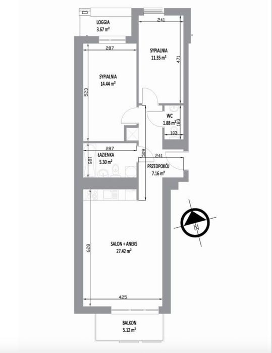 3 pokoje | 67m | 2 balkony | widok na MOCAK | cisza | garaż na 2 auta
