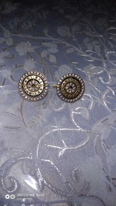 продам серебряные позолоченые серги Bulgari