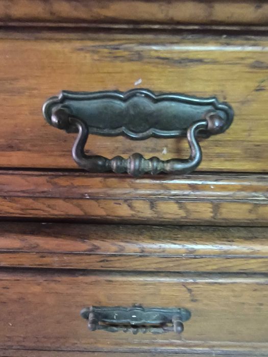 Armário de Cozinha em Carvalho Maciço com Tampo em Mármore — Conjunto em L - em excelente estado