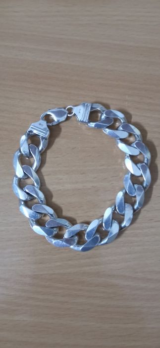 Włoska bransoleta srebrna próba 925 ciężka 89 gram