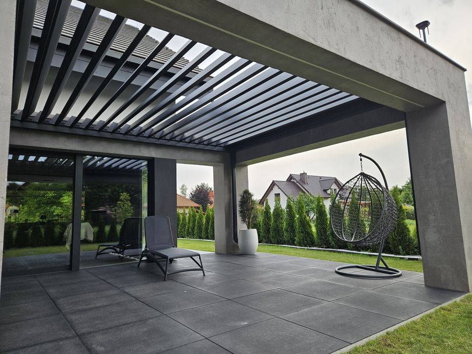 Pergola tarasowa aluminiowa lamelowa robiona NA WYMIAR