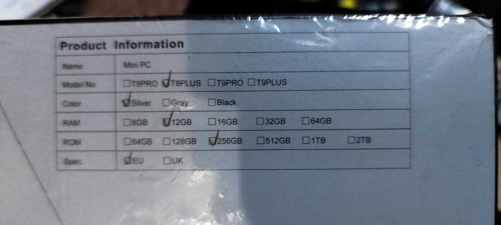 Міні-ПК T8 Plus/N95/ 12 ГБ LPDDR5 /256 ГБ SSD /Windows 11 pro