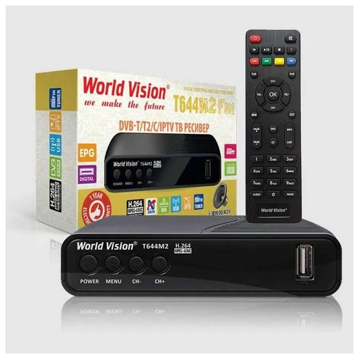 Цифровая приставка Т2 тюнер WorldVision T644 м2  YouTube+Megogo+IPTV