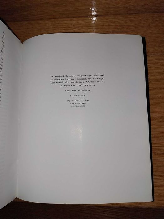 Bolseiros Pós Graduação 1956/2006 - Fundação Calouste Gulbenkian