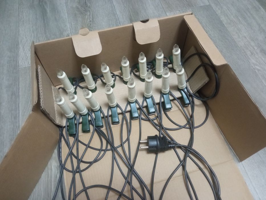 Гирлянда СВЕЧИ большие на прищепках ГДР