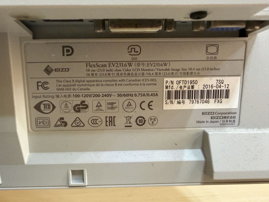 Monitor Eizo EV2316W 23 cale Regulowany Pivot