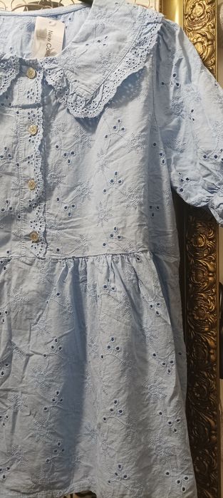 Bluzka damska haftowana, baby blue.