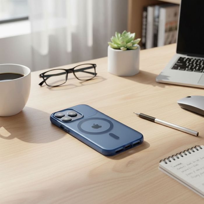 Etui na iPhone 17 Flexline Mag Cover zgodne z MagSafe granatowe