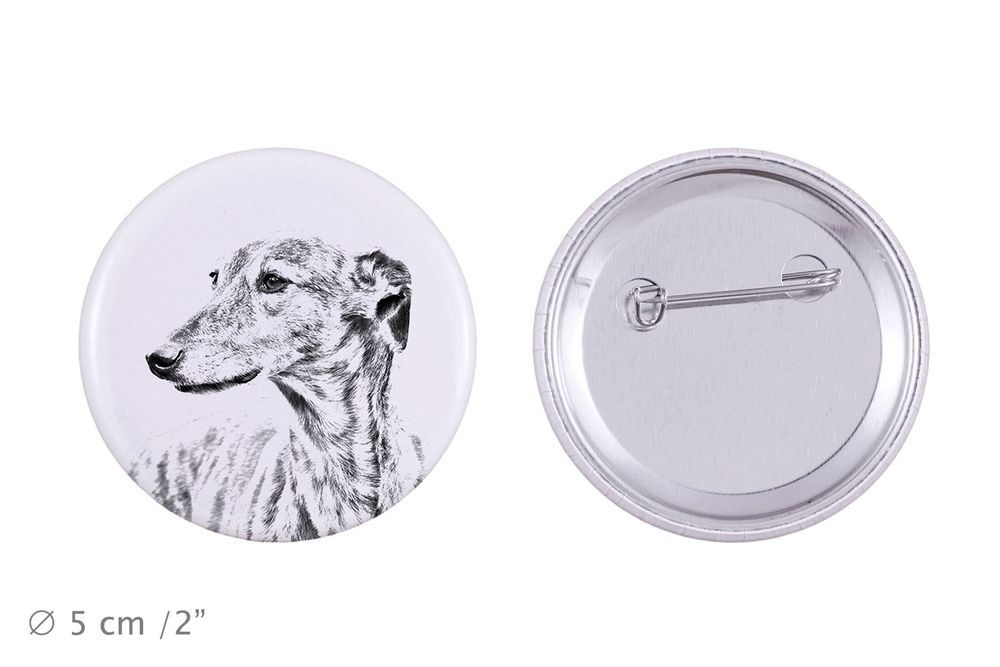 Greyhound przypinka z psem duża Art-Dog