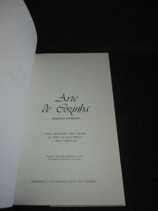 Livro Arte de Cozinha Domingos Rodrigues INCM