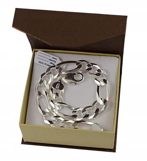 Srebrna Bransoletka Figaro 11,00 mm pr 925  Grawer  Gratis