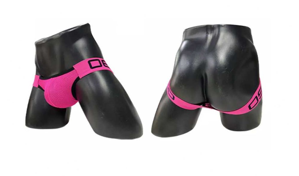 Stylowe stringi męskie na gumkach OBSO neon L