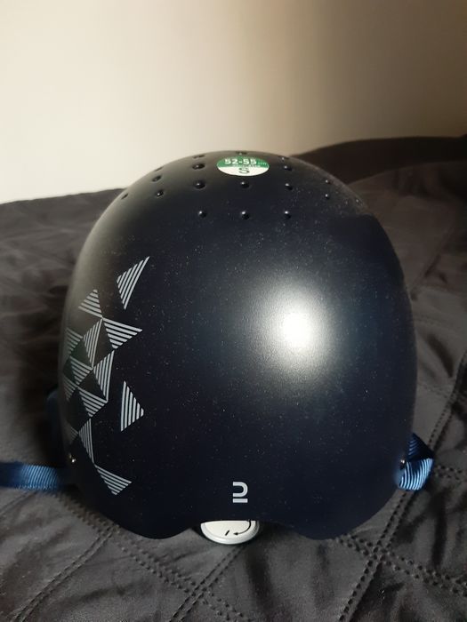 Kask jeździecki dla dzieci Fouganza 100 - Granatowo-Bialy